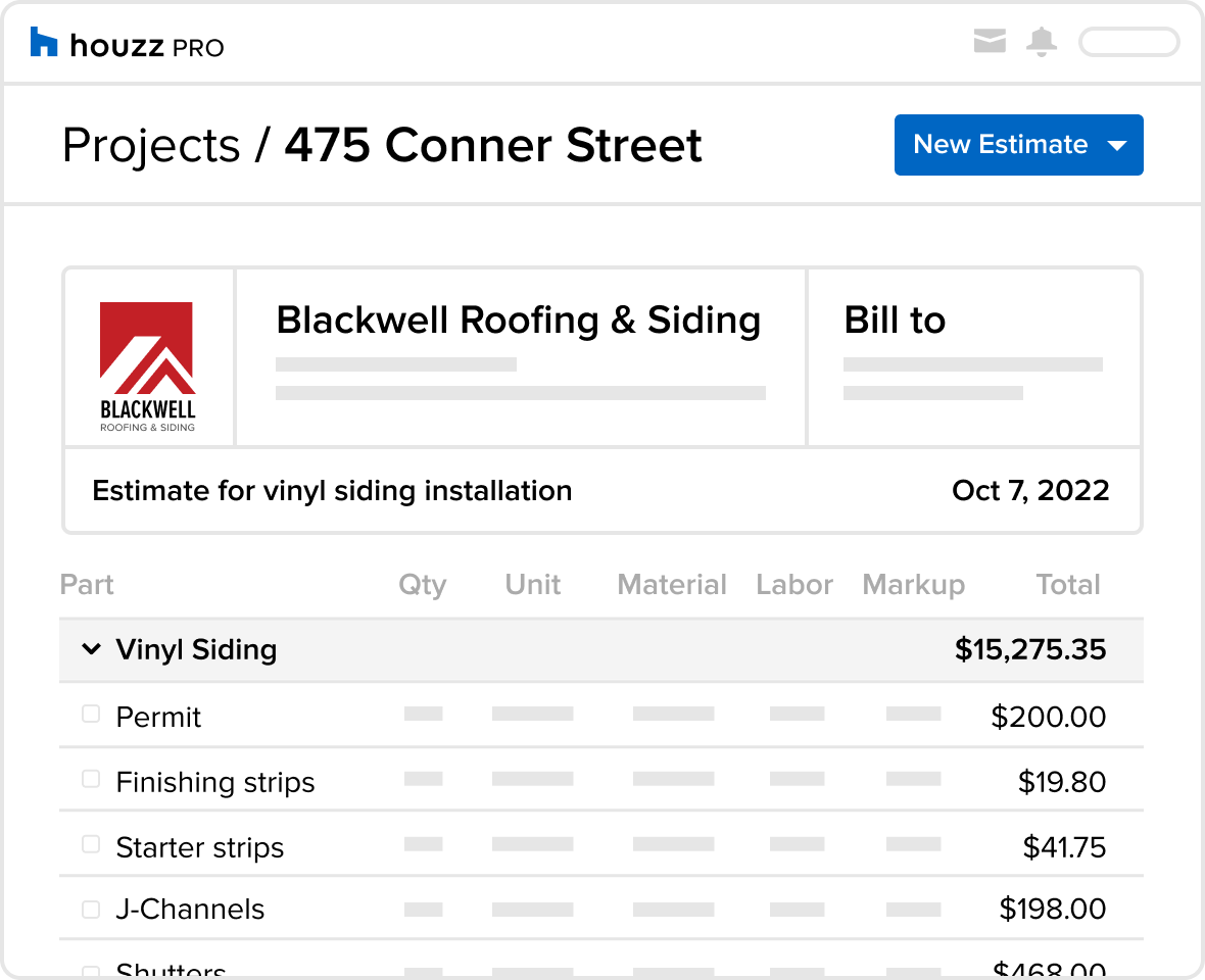 Siding Estimator App for Contractors | Houzz Pro
